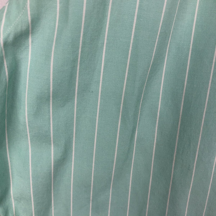 Ralph Lauren Classic Fit short sleeve button down striped shirt, men's size L cotton green type Vintage Second Hand