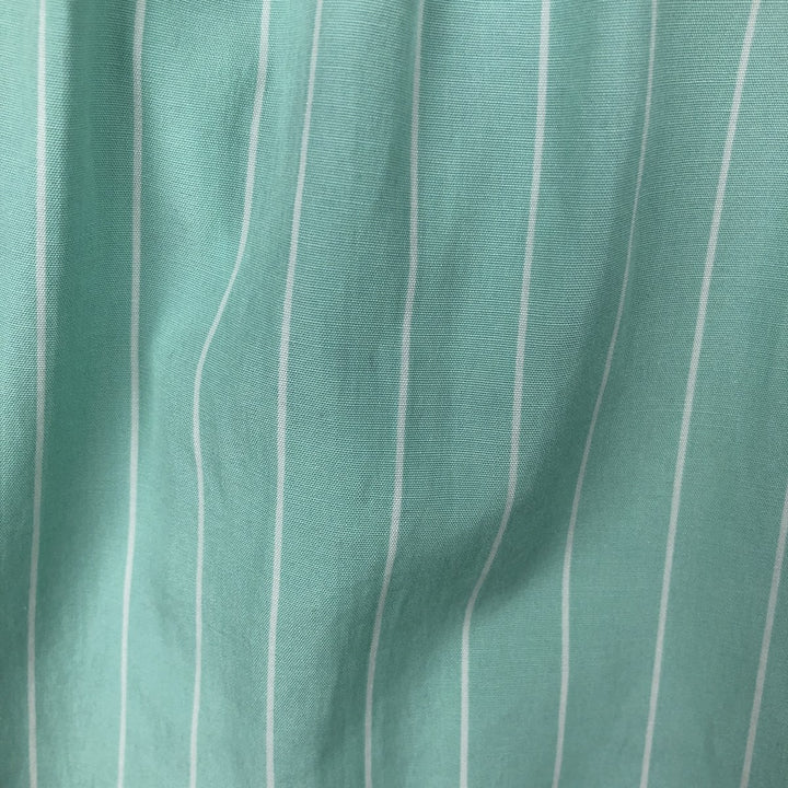 Ralph Lauren Classic Fit short sleeve button down striped shirt, men's size L cotton green type Vintage Second Hand