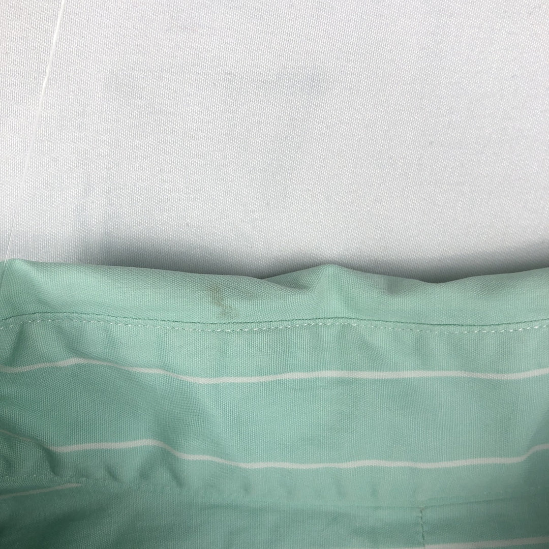 Ralph Lauren Classic Fit short sleeve button down striped shirt, men's size L cotton green type Vintage Second Hand