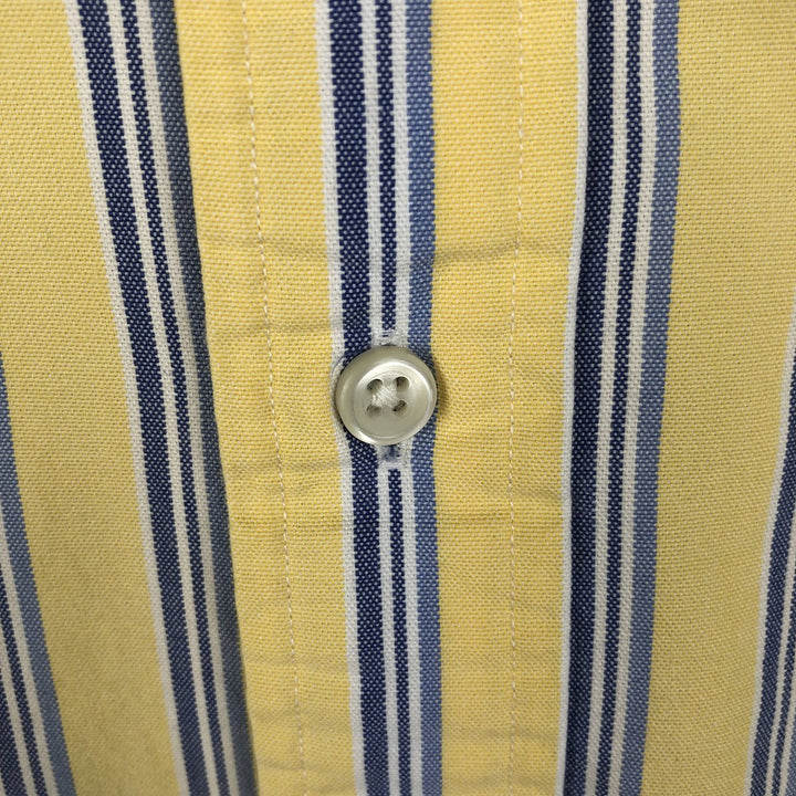 Ralph Lauren CLASSIC FIT Multi-stripe Short-Sleeve Button-Down Striped Shirt, Men's Size M (approx.) cotton yellow type Vintage Second Hand