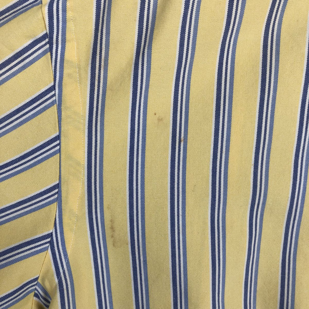 Ralph Lauren CLASSIC FIT Multi-stripe Short-Sleeve Button-Down Striped Shirt, Men's Size M (approx.) cotton yellow type Vintage Second Hand
