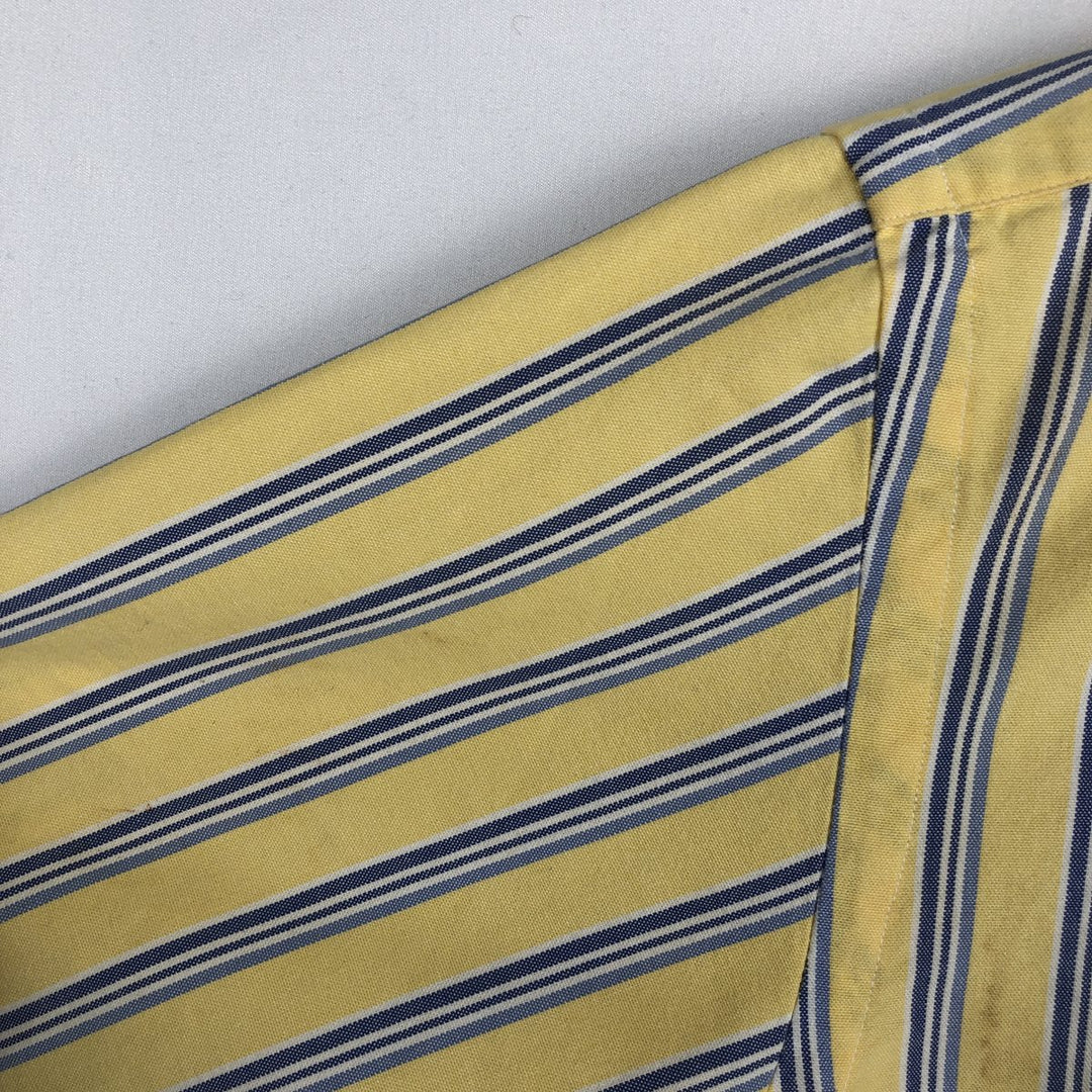 Ralph Lauren CLASSIC FIT Multi-stripe Short-Sleeve Button-Down Striped Shirt, Men's Size M (approx.) cotton yellow type Vintage Second Hand