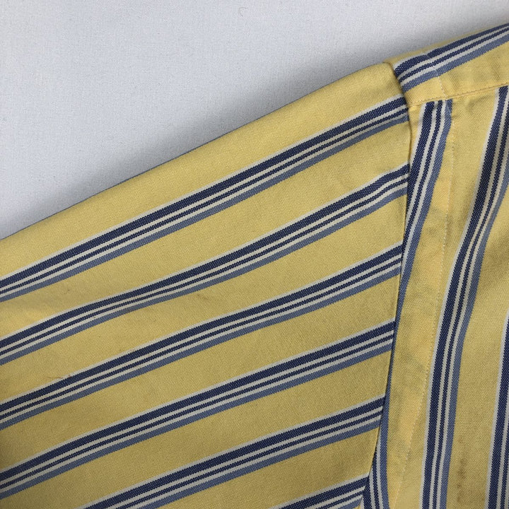 Ralph Lauren CLASSIC FIT Multi-stripe Short-Sleeve Button-Down Striped Shirt, Men's Size M (approx.) cotton yellow type Vintage Second Hand