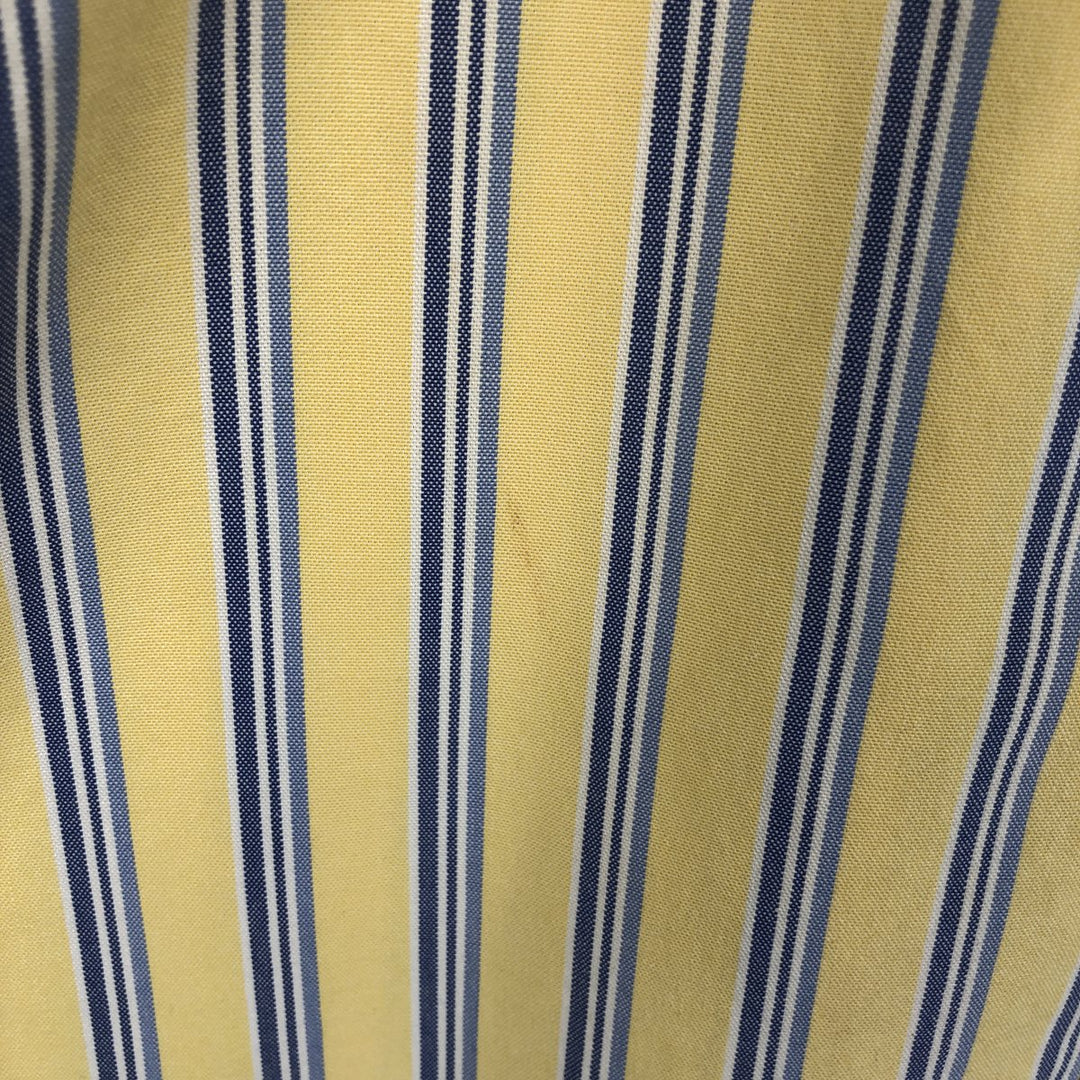 Ralph Lauren CLASSIC FIT Multi-stripe Short-Sleeve Button-Down Striped Shirt, Men's Size M (approx.) cotton yellow type Vintage Second Hand