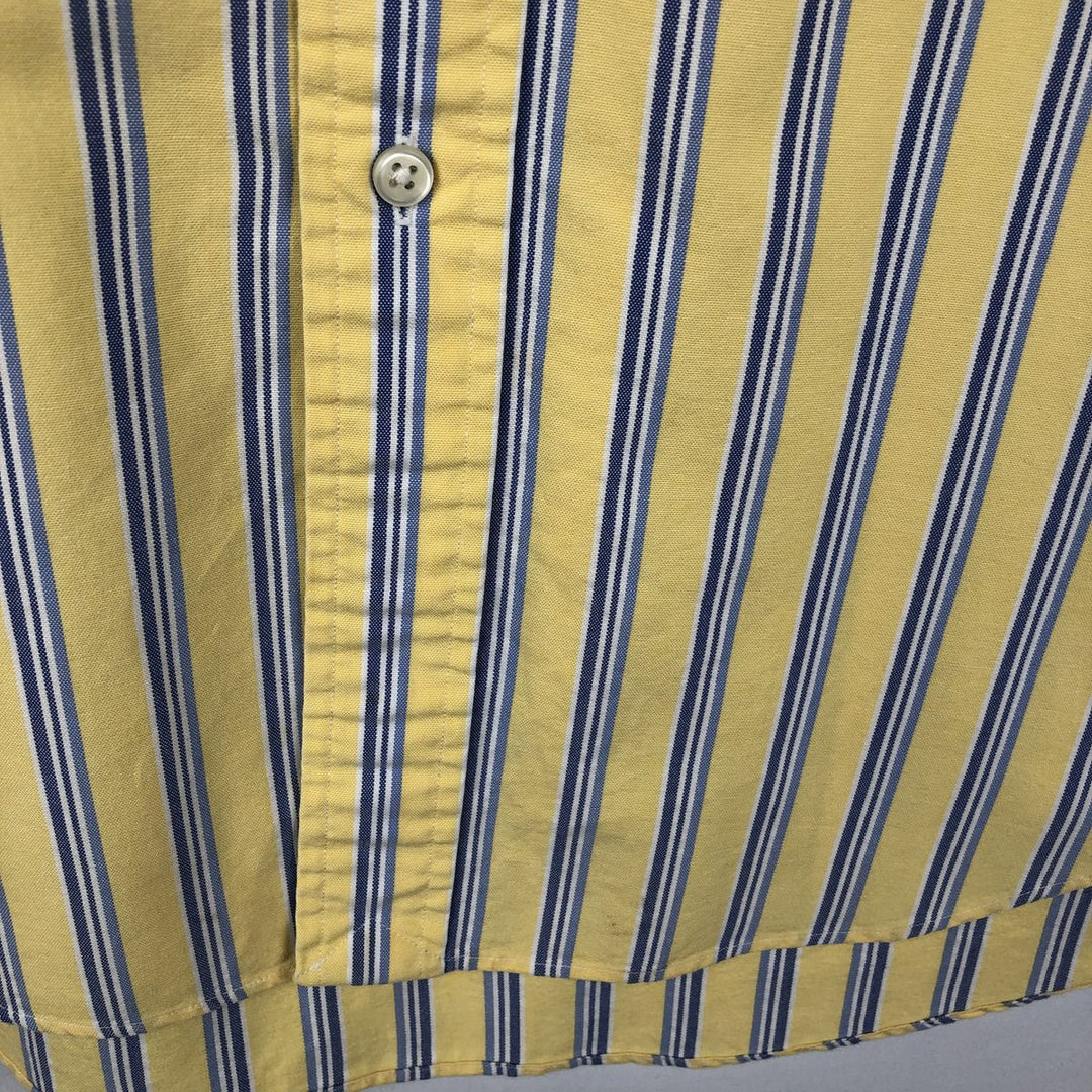 Ralph Lauren CLASSIC FIT Multi-stripe Short-Sleeve Button-Down Striped Shirt, Men's Size M (approx.) cotton yellow type Vintage Second Hand