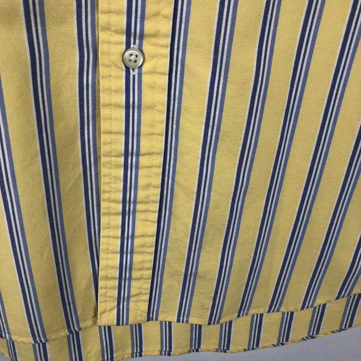 Ralph Lauren CLASSIC FIT Multi-stripe Short-Sleeve Button-Down Striped Shirt, Men's Size M (approx.) cotton yellow type Vintage Second Hand