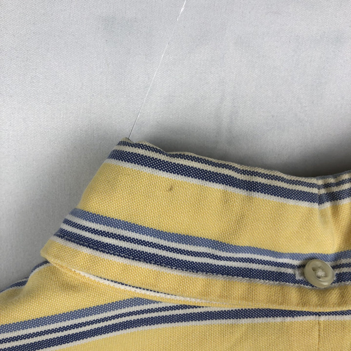 Ralph Lauren CLASSIC FIT Multi-stripe Short-Sleeve Button-Down Striped Shirt, Men's Size M (approx.) cotton yellow type Vintage Second Hand