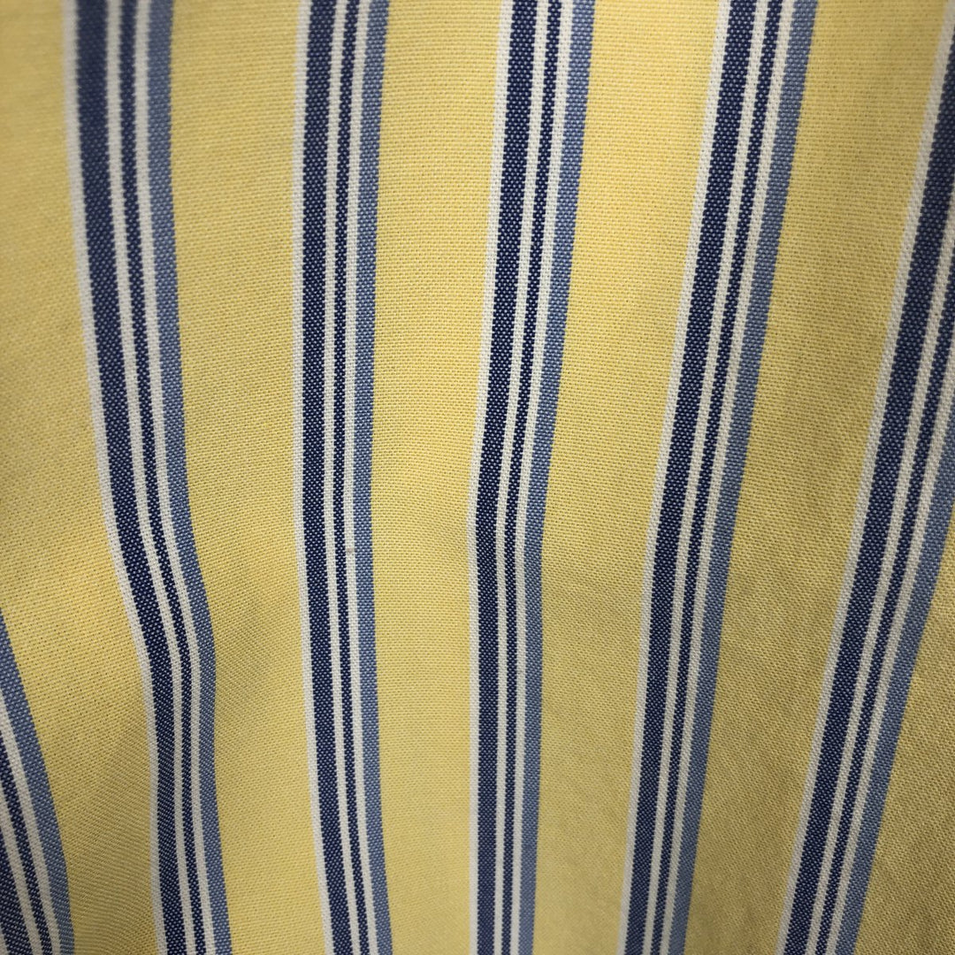 Ralph Lauren CLASSIC FIT Multi-stripe Short-Sleeve Button-Down Striped Shirt, Men's Size M (approx.) cotton yellow type Vintage Second Hand