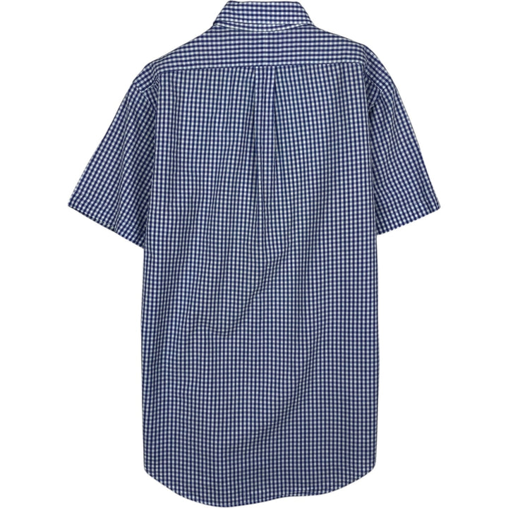 Ralph Lauren Gingham Check Short Sleeve Button Down Check Shirt Men's S Size cotton blue type Vintage Second Hand