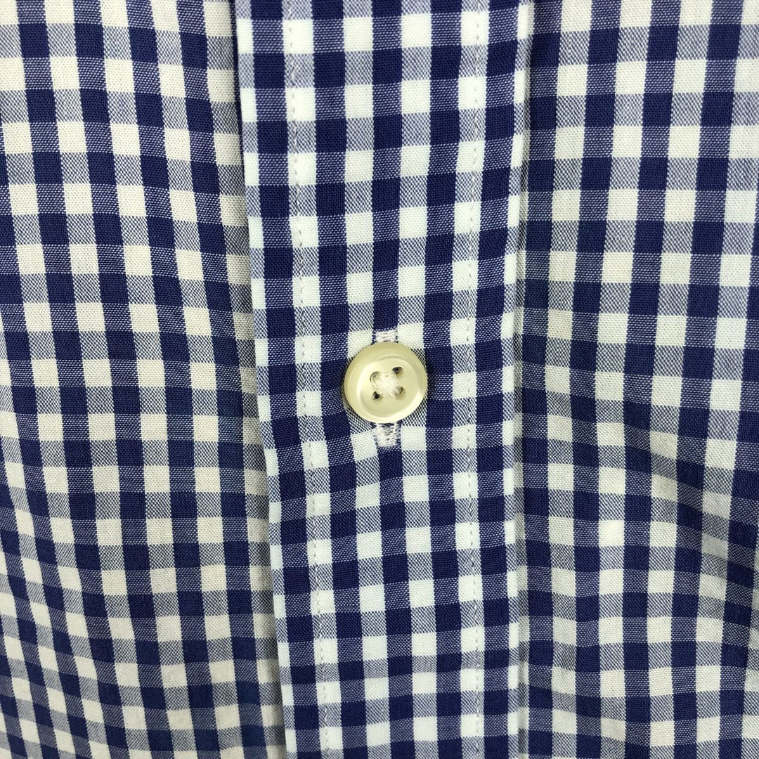 Ralph Lauren Gingham Check Short Sleeve Button Down Check Shirt Men's S Size cotton blue type Vintage Second Hand