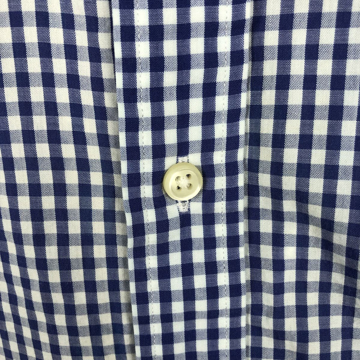 Ralph Lauren Gingham Check Short Sleeve Button Down Check Shirt Men's S Size cotton blue type Vintage Second Hand