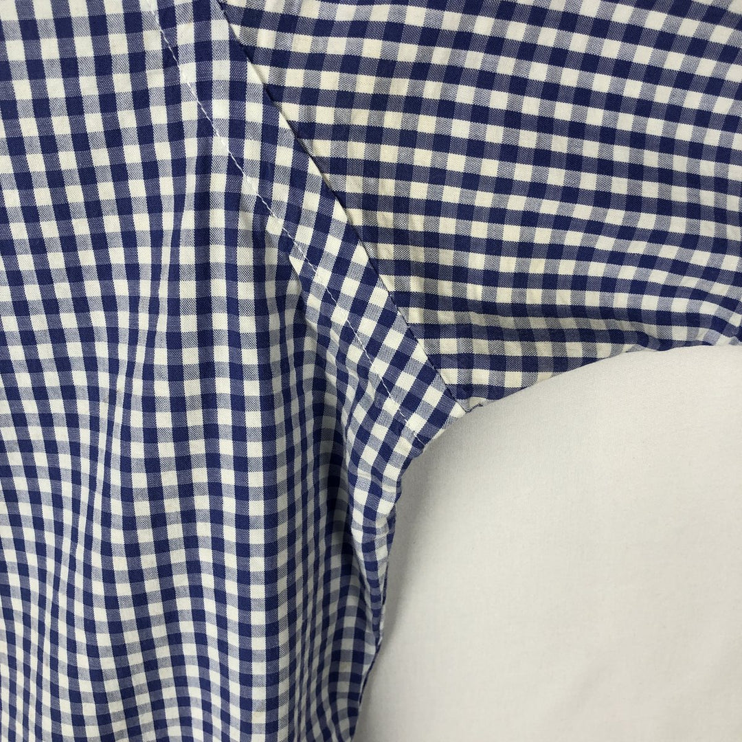 Ralph Lauren Gingham Check Short Sleeve Button Down Check Shirt Men's S Size cotton blue type Vintage Second Hand