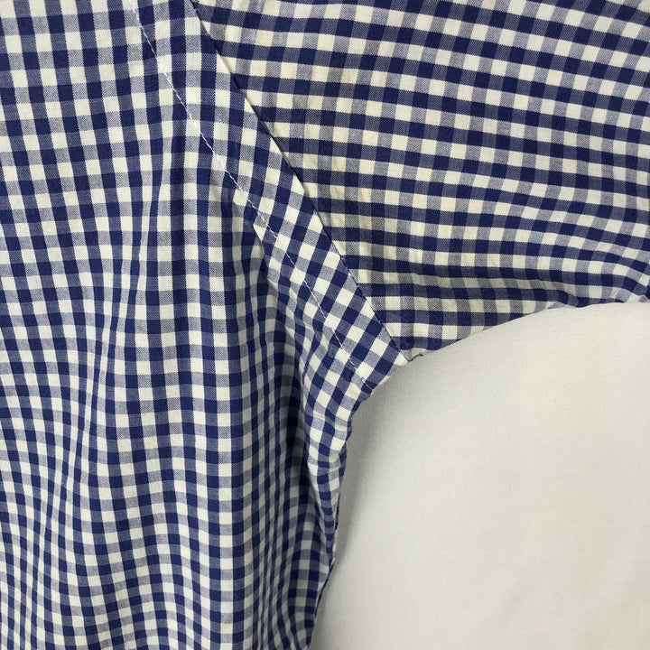 Ralph Lauren Gingham Check Short Sleeve Button Down Check Shirt Men's S Size cotton blue type Vintage Second Hand