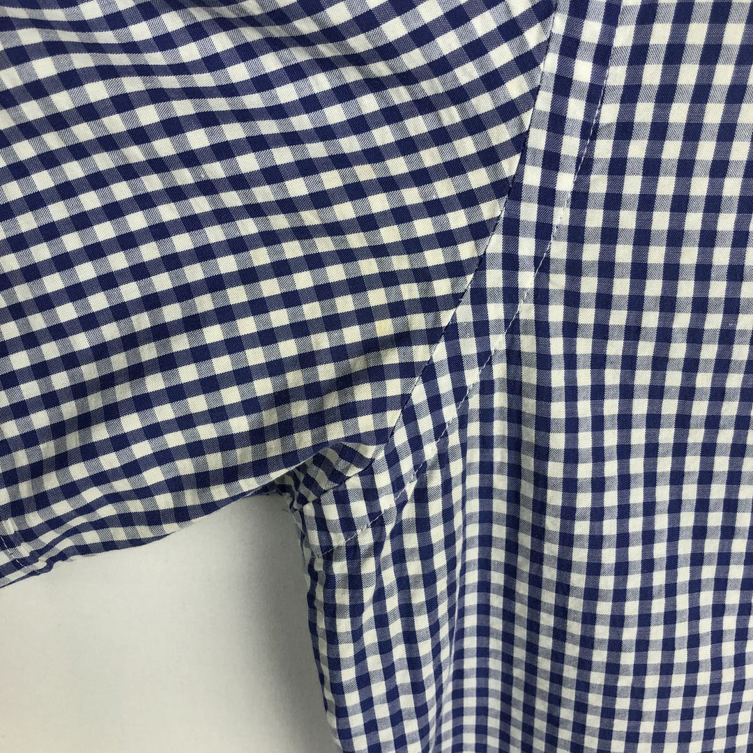 Ralph Lauren Gingham Check Short Sleeve Button Down Check Shirt Men's S Size cotton blue type Vintage Second Hand