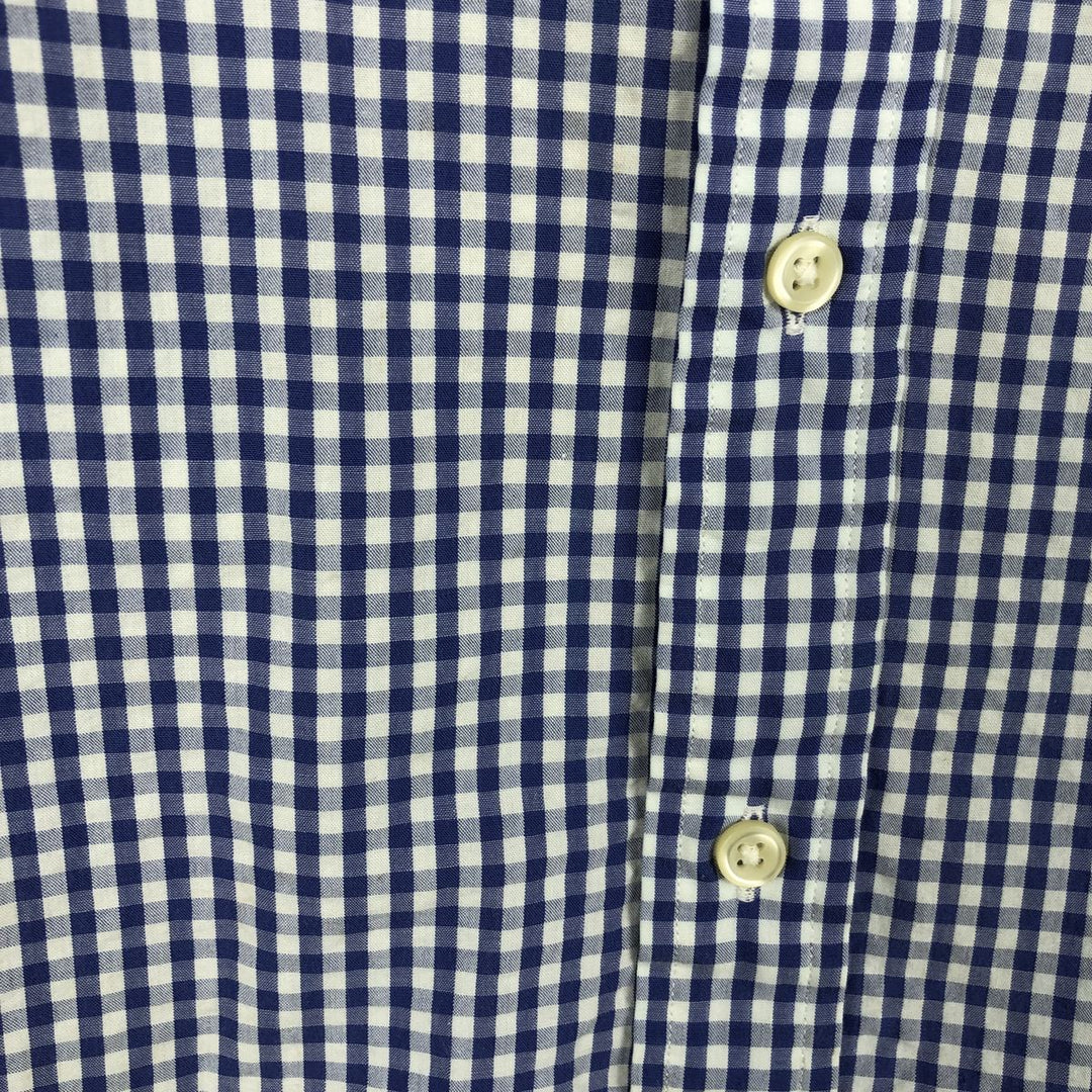 Ralph Lauren Gingham Check Short Sleeve Button Down Check Shirt Men's S Size cotton blue type Vintage Second Hand
