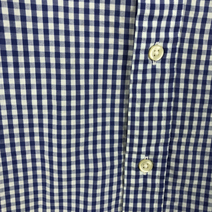 Ralph Lauren Gingham Check Short Sleeve Button Down Check Shirt Men's S Size cotton blue type Vintage Second Hand