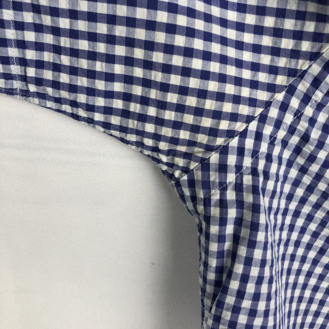 Ralph Lauren Gingham Check Short Sleeve Button Down Check Shirt Men's S Size cotton blue type Vintage Second Hand