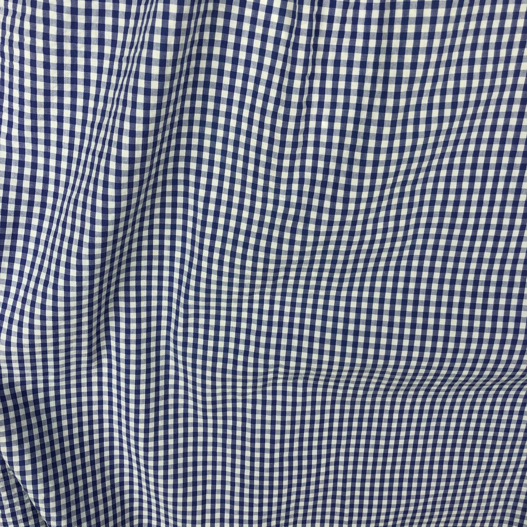 Ralph Lauren Gingham Check Short Sleeve Button Down Check Shirt Men's S Size cotton blue type Vintage Second Hand