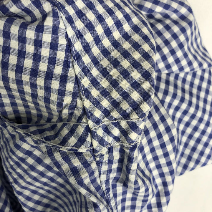 Ralph Lauren Gingham Check Short Sleeve Button Down Check Shirt Men's S Size cotton blue type Vintage Second Hand