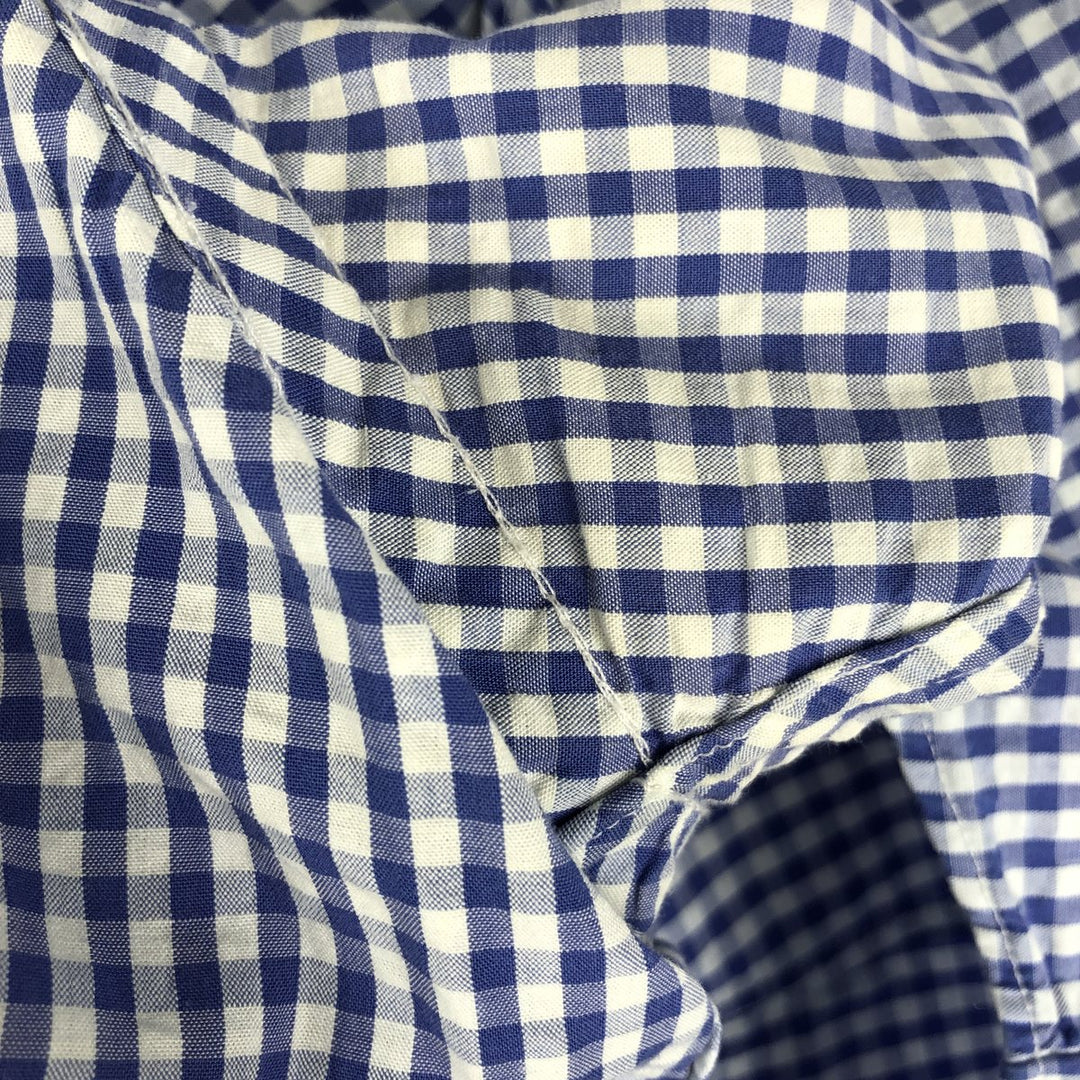 Ralph Lauren Gingham Check Short Sleeve Button Down Check Shirt Men's S Size cotton blue type Vintage Second Hand