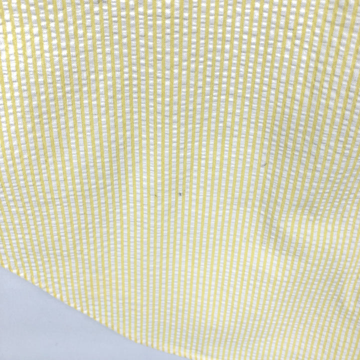 Ralph Lauren Classic Fit Seersucker Short Sleeve Button Down Striped Shirt Men's Size L cotton yellow type Vintage Second Hand