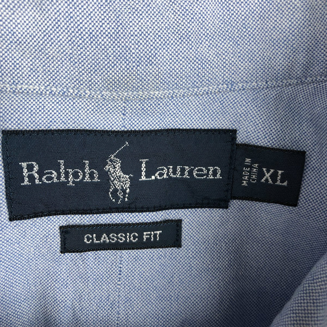 Ralph Lauren Classic Fit Short Sleeve Button Down Shirt Men's XL cotton Blue type light blue Vintage Second Hand