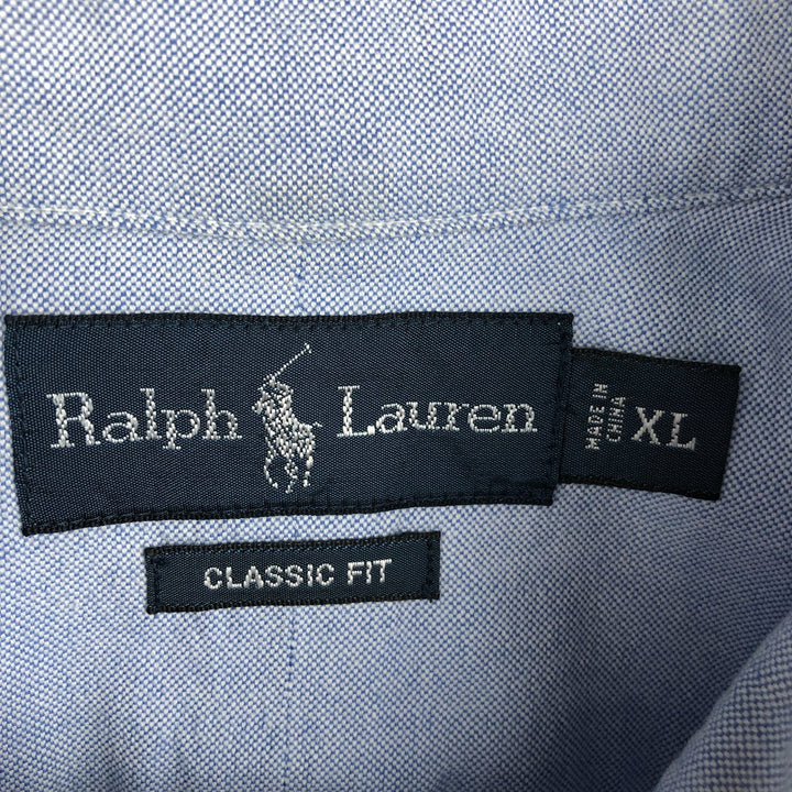 Ralph Lauren Classic Fit Short Sleeve Button Down Shirt Men's XL cotton Blue type light blue Vintage Second Hand