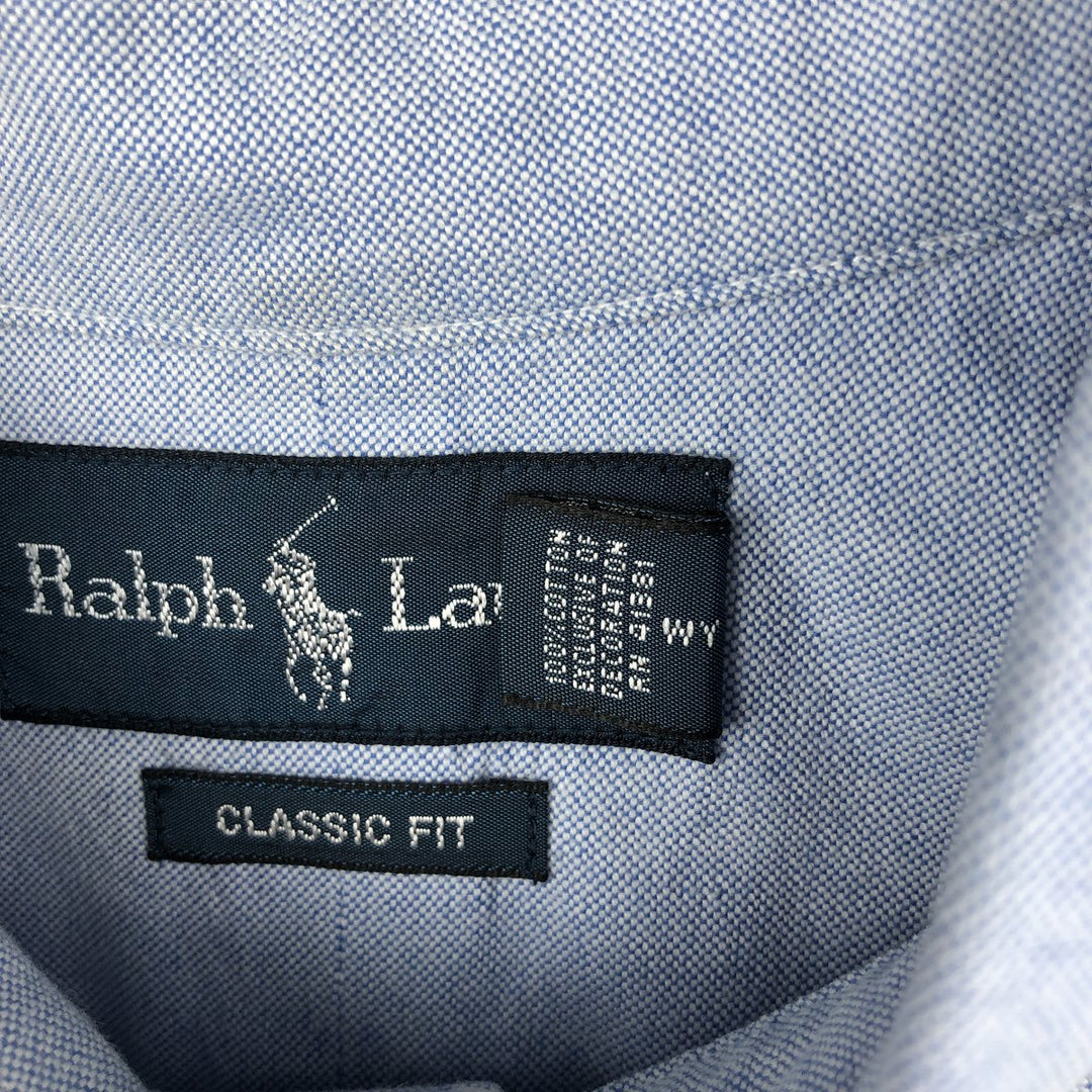 Ralph Lauren Classic Fit Short Sleeve Button Down Shirt Men's XL cotton Blue type light blue Vintage Second Hand