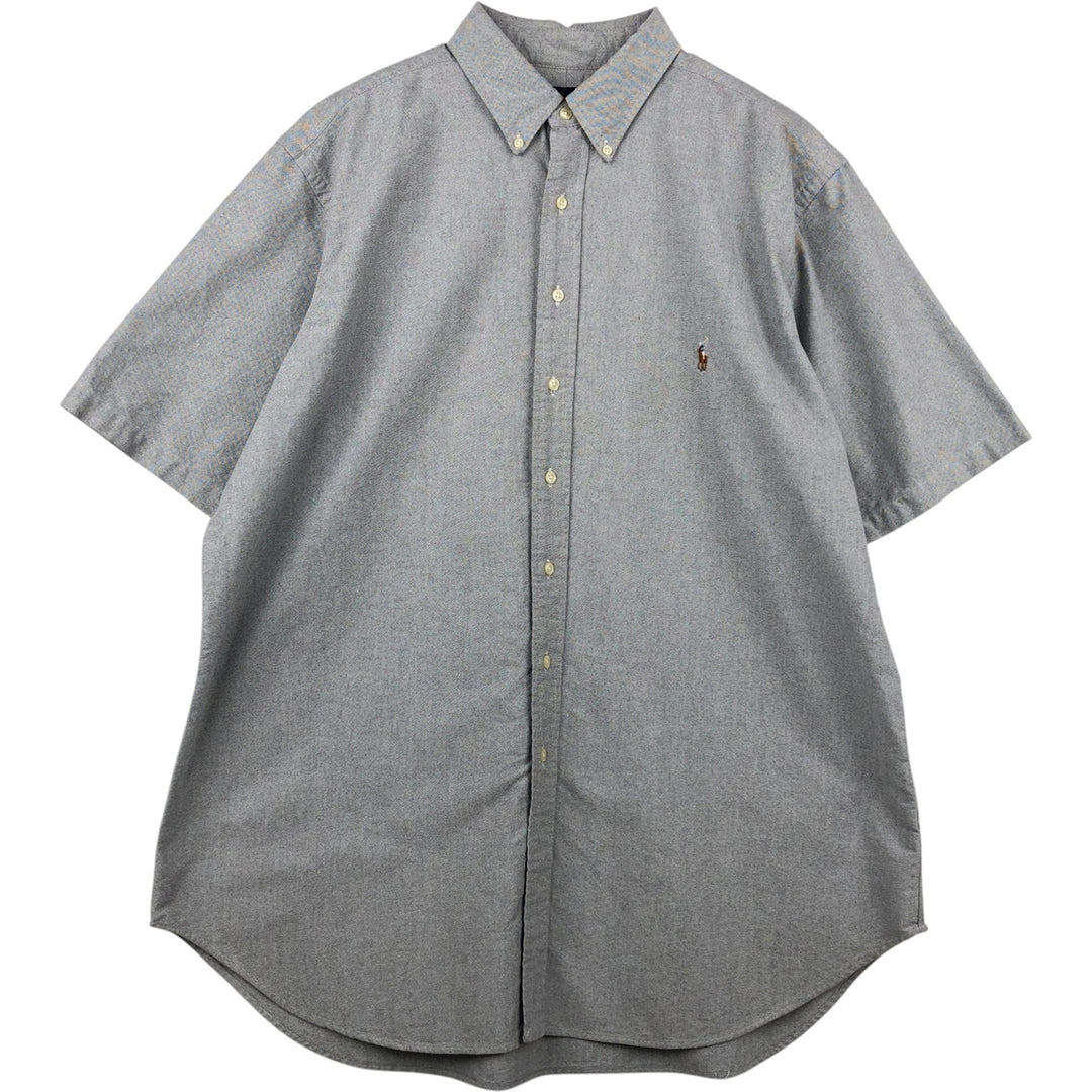 Ralph Lauren Classic Fit Short Sleeve Button Down Shirt Men's XL cotton gray type Vintage Second Hand