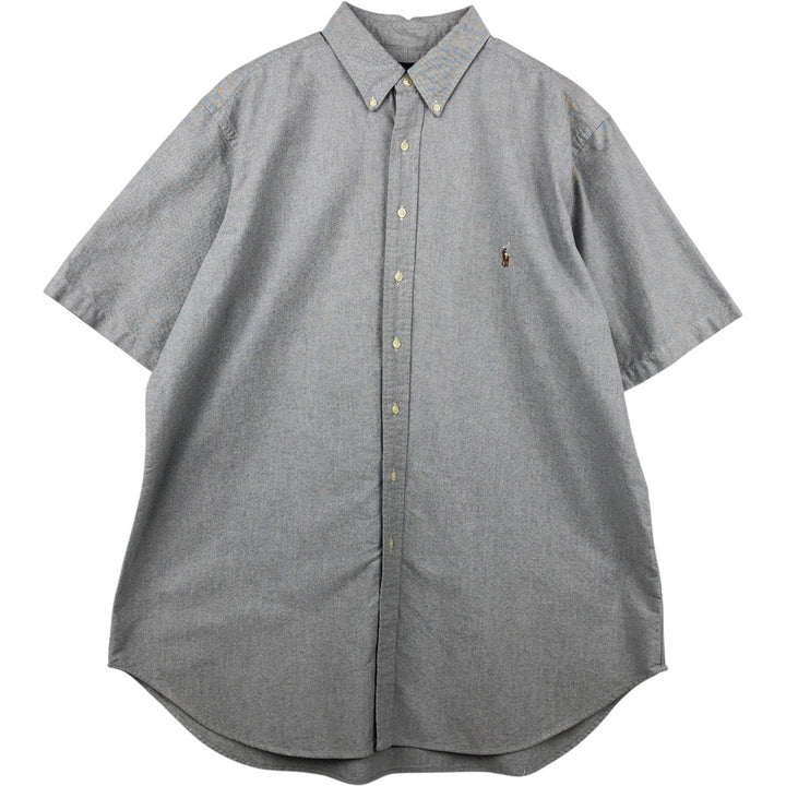 Ralph Lauren Classic Fit Short Sleeve Button Down Shirt Men's XL cotton gray type Vintage Second Hand