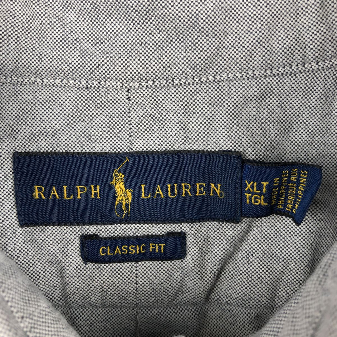 Ralph Lauren Classic Fit Short Sleeve Button Down Shirt Men's XL cotton gray type Vintage Second Hand