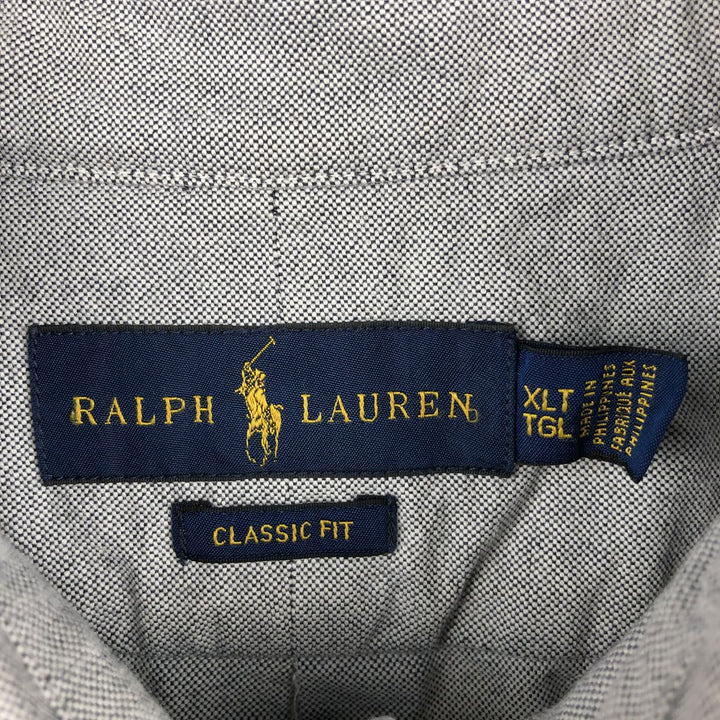Ralph Lauren Classic Fit Short Sleeve Button Down Shirt Men's XL cotton gray type Vintage Second Hand