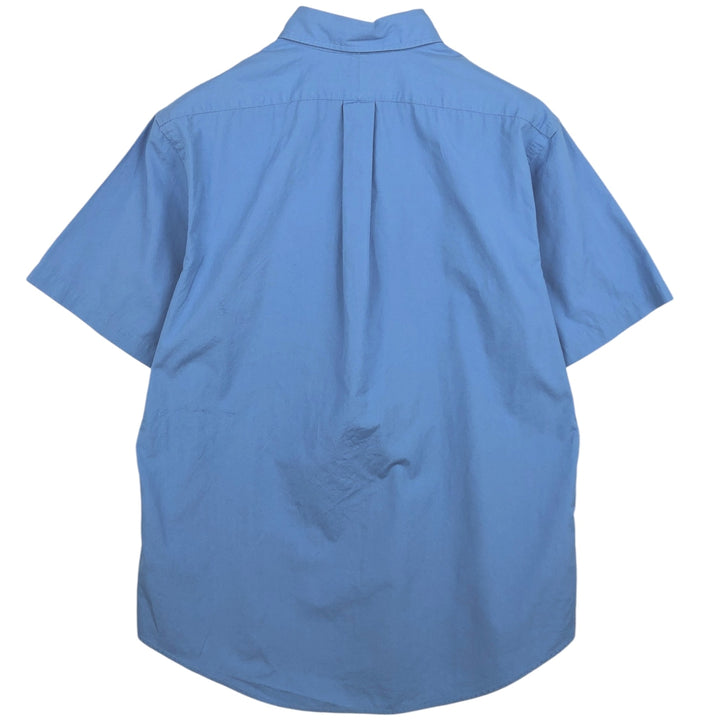Ralph Lauren CUSTOM FIT short sleeve button down shirt, men's size L cotton Blue type light blue Vintage Second Hand