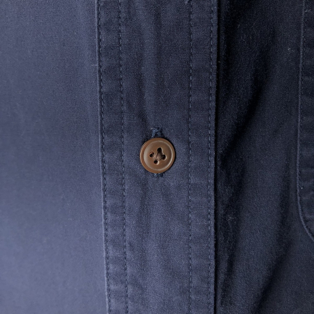 Ralph Lauren CHAPS short-sleeved button-down shirt, men's size L cotton navy blue type Vintage Second Hand