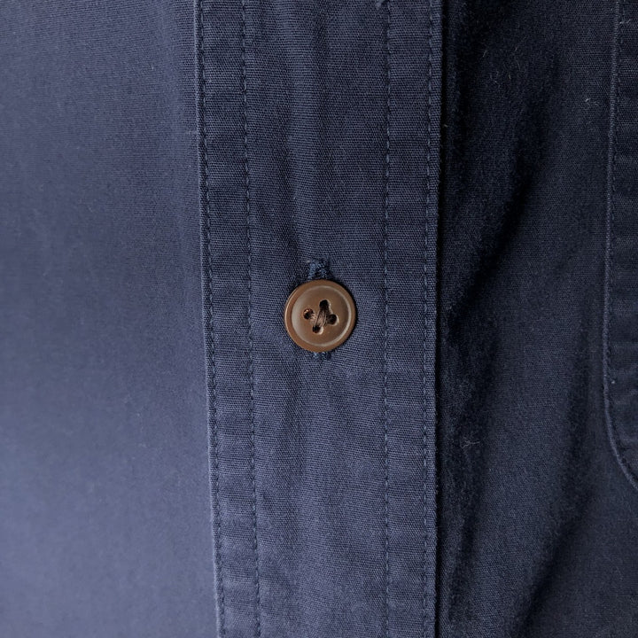 Ralph Lauren CHAPS short-sleeved button-down shirt, men's size L cotton navy blue type Vintage Second Hand