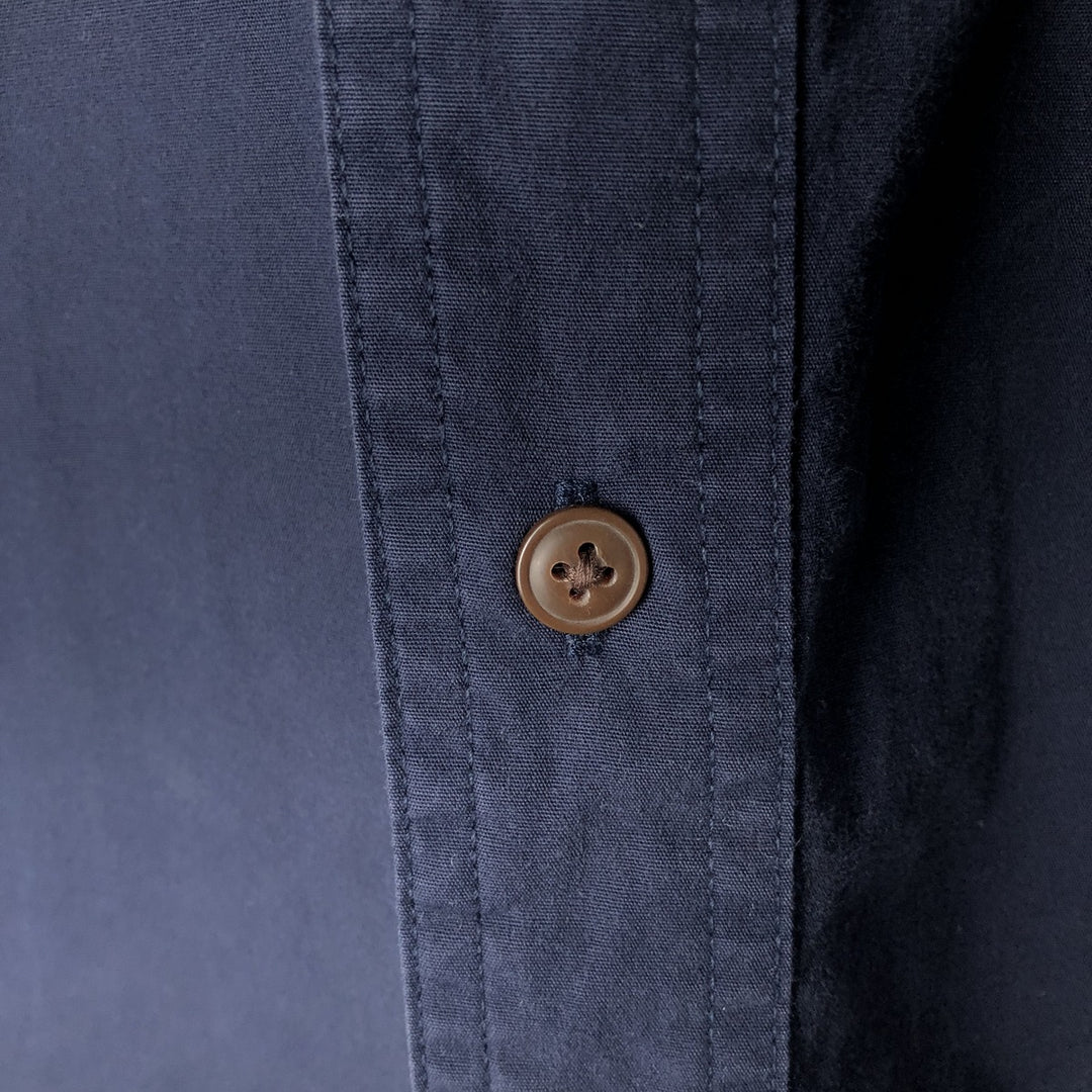 Ralph Lauren CHAPS short-sleeved button-down shirt, men's size L cotton navy blue type Vintage Second Hand