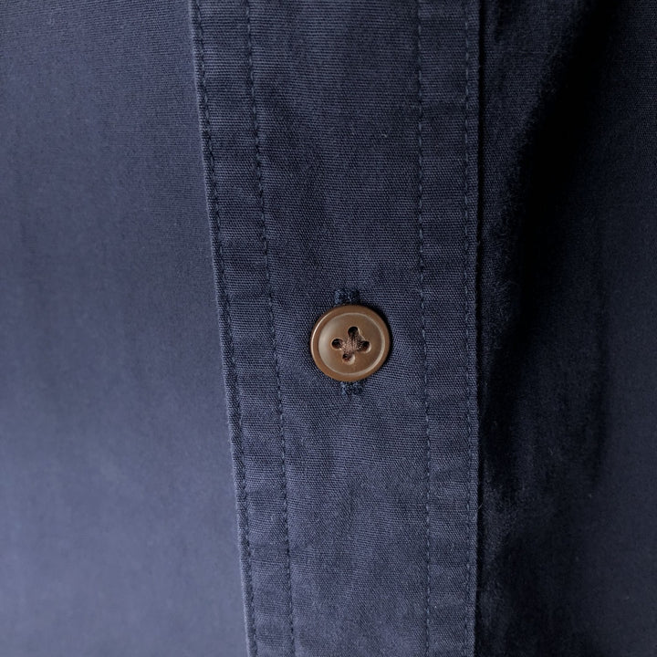 Ralph Lauren CHAPS short-sleeved button-down shirt, men's size L cotton navy blue type Vintage Second Hand