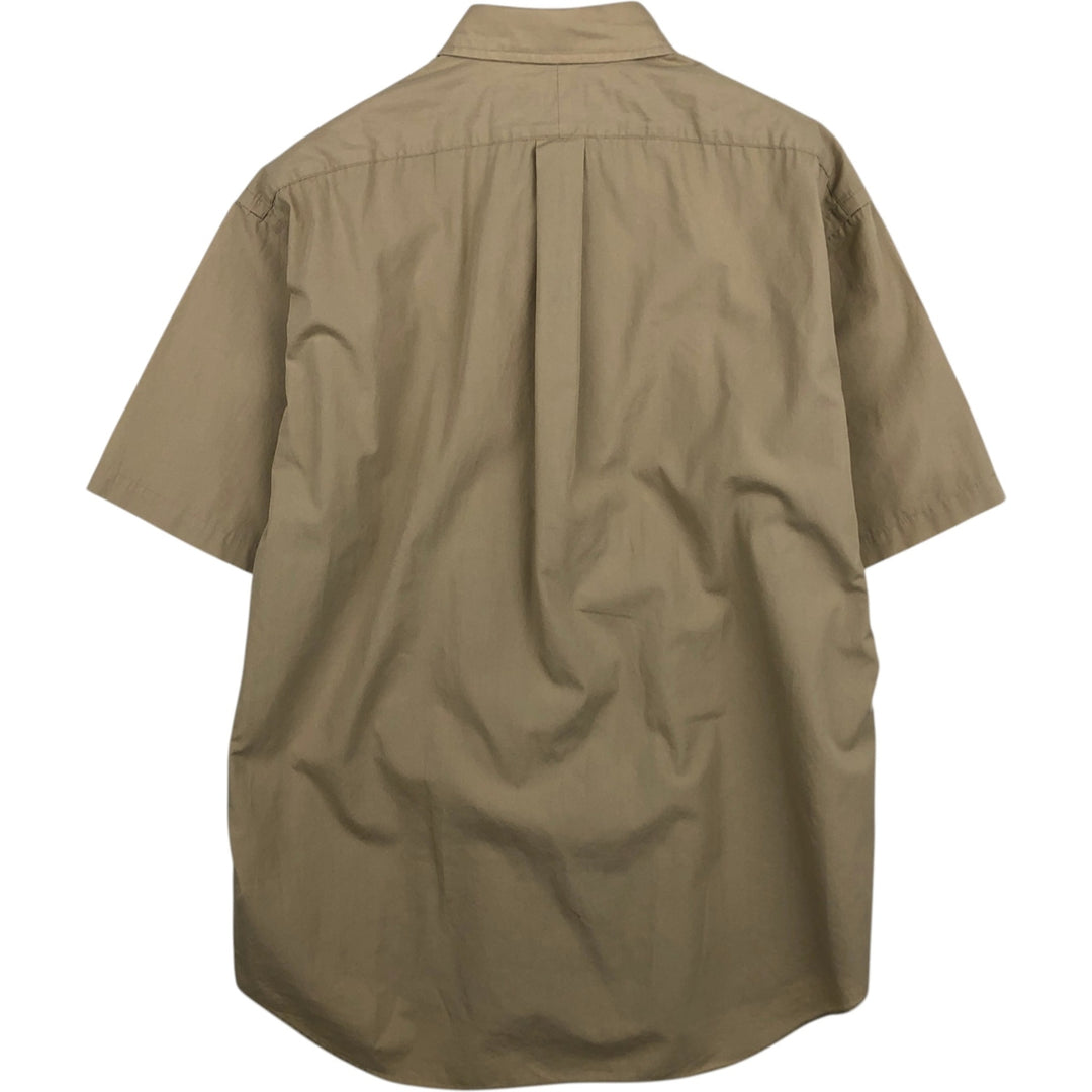 Ralph Lauren BLAKE short sleeve button down shirt, men's size L cotton beige type brown Vintage Second Hand