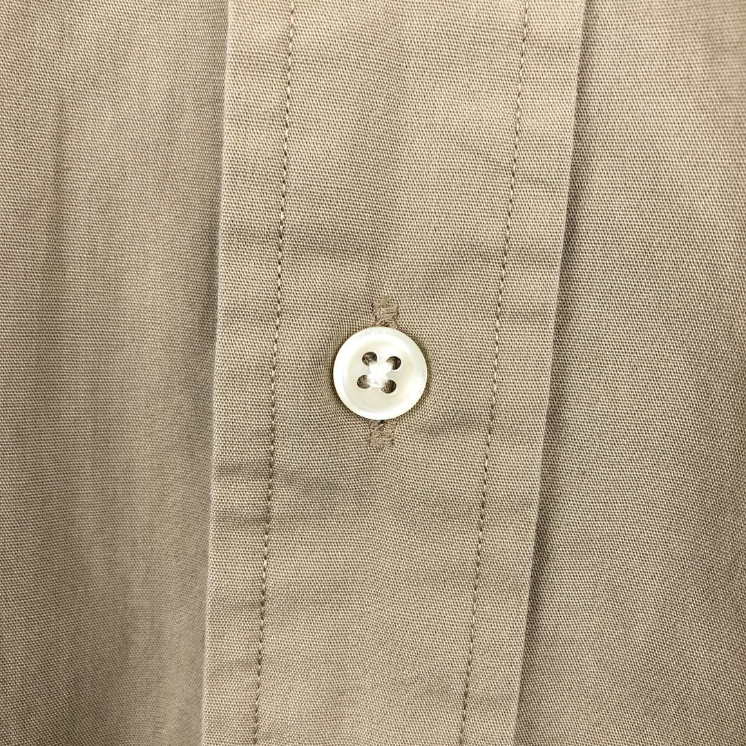 Ralph Lauren BLAKE short sleeve button down shirt, men's size L cotton beige type brown Vintage Second Hand