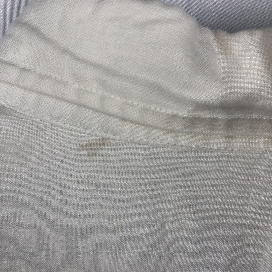 Brooks Brothers Short Sleeve Linen Button Down Shirt, Men's Size L linen white type Vintage Second Hand