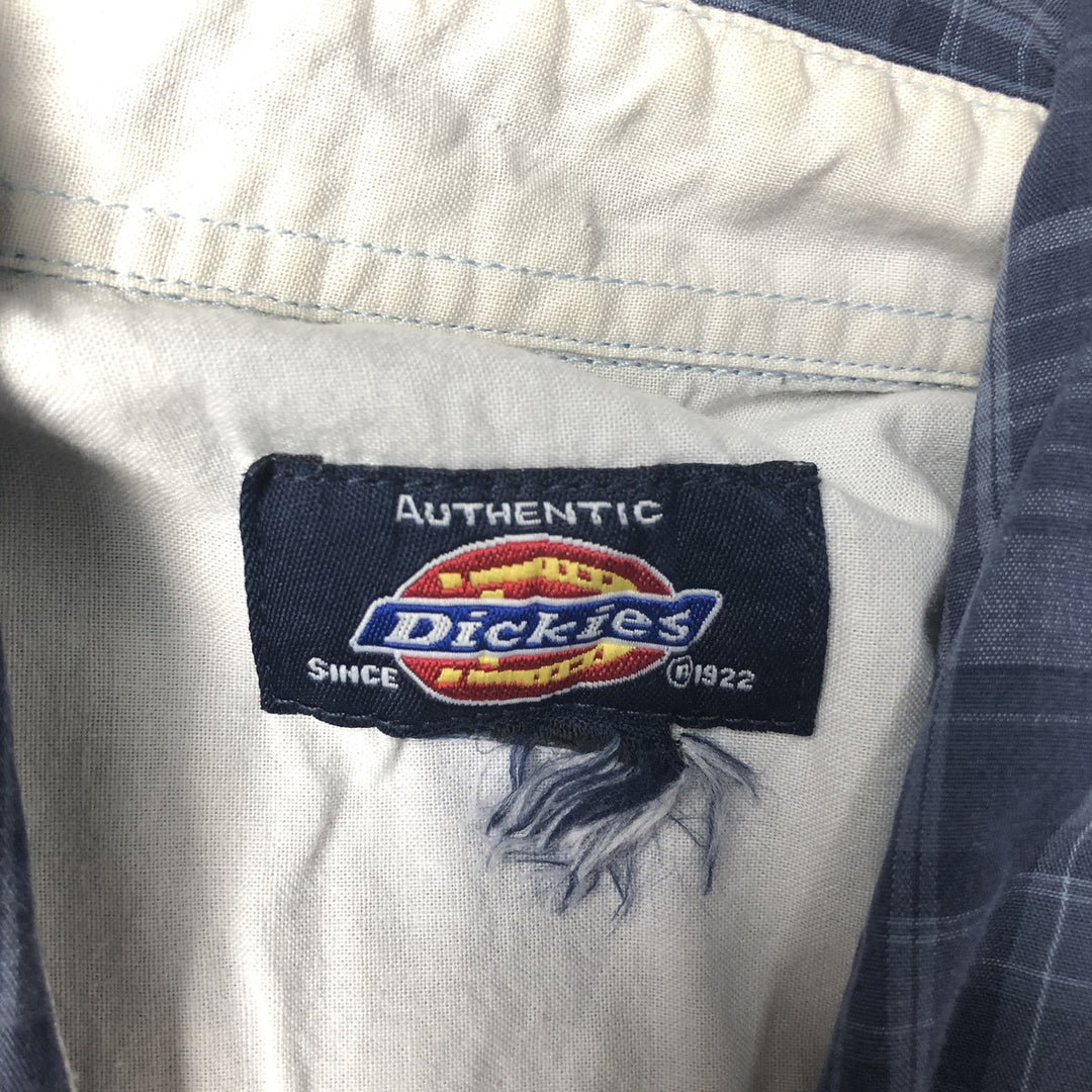 Dickies plain short-sleeved work shirt, men's size L (approx.) unclear blue type Vintage Second Hand