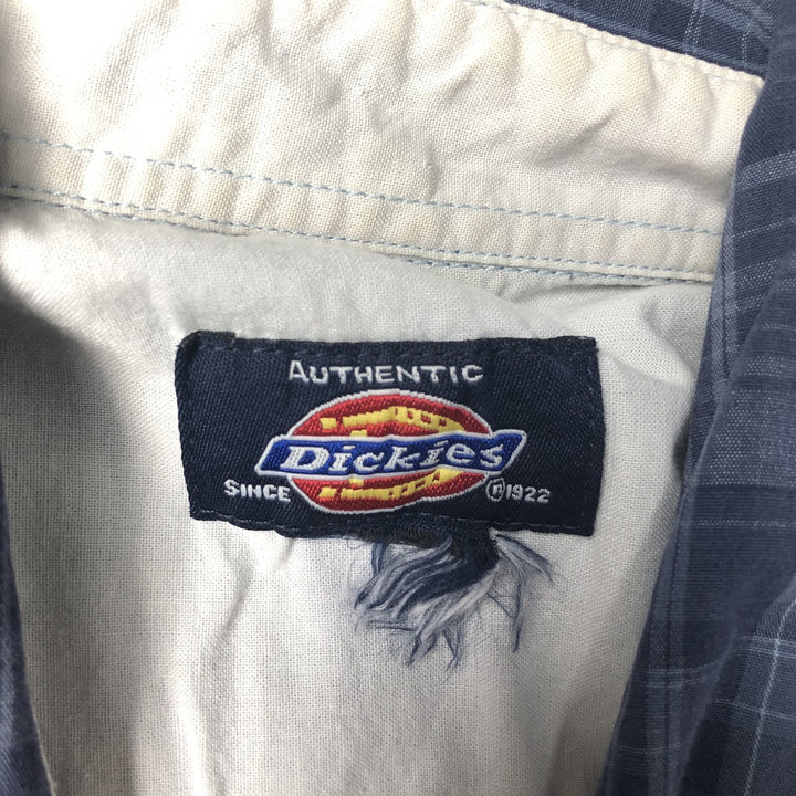 Dickies plain short-sleeved work shirt, men's size L (approx.) unclear blue type Vintage Second Hand