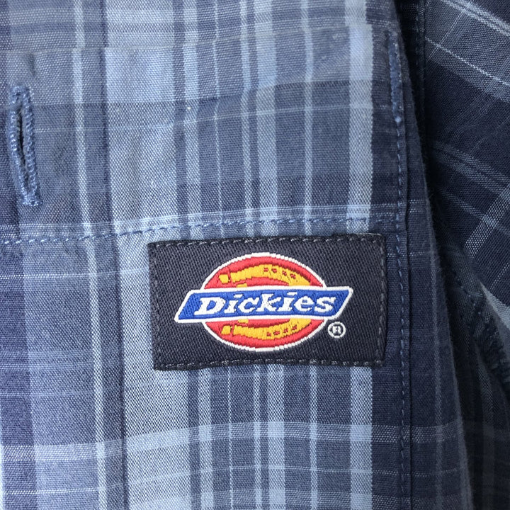 Dickies plain short-sleeved work shirt, men's size L (approx.) unclear blue type Vintage Second Hand