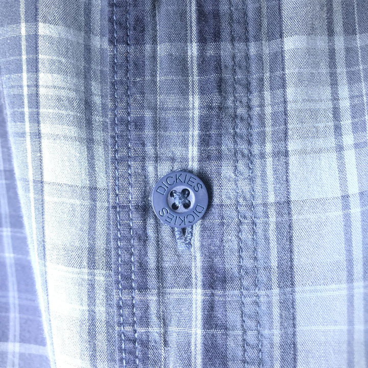 Dickies plain short-sleeved work shirt, men's size L (approx.) unclear blue type Vintage Second Hand