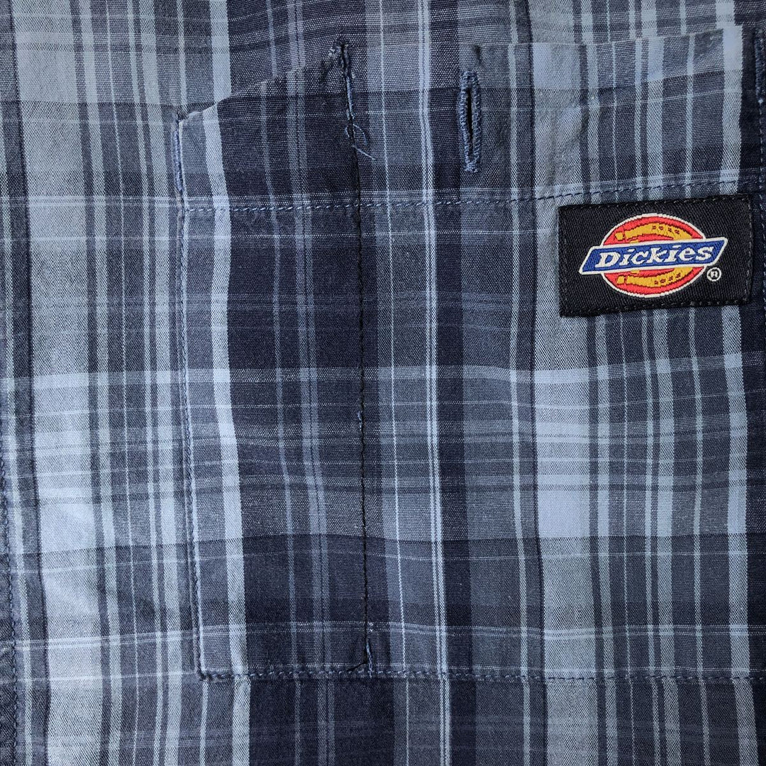 Dickies plain short-sleeved work shirt, men's size L (approx.) unclear blue type Vintage Second Hand