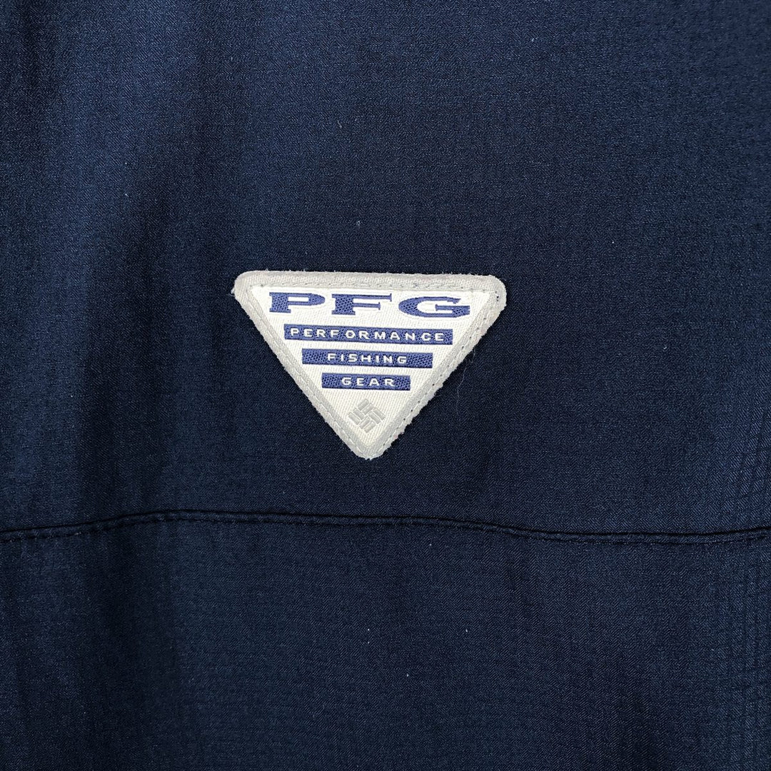 Columbia PFG OMNI-SHADE Short-Sleeve Fishing Shirt, Men's Size XL (approx.) polyester navy blue type Vintage Second Hand