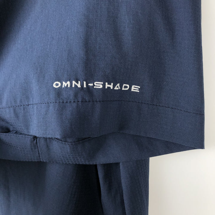 Columbia PFG OMNI-SHADE Short-Sleeve Fishing Shirt, Men's Size XL (approx.) polyester navy blue type Vintage Second Hand