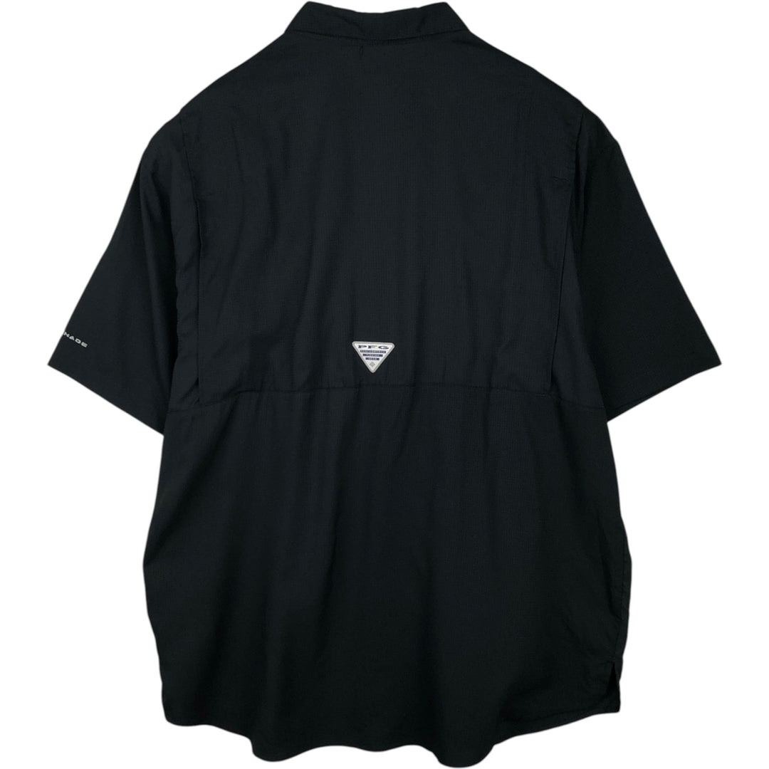 Columbia PFG OMNI-SHADE Short-Sleeve Fishing Shirt, Men's Size XL (approx.) polyester black type Vintage Second Hand