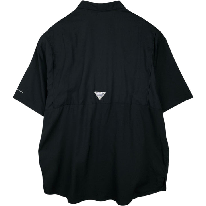 Columbia PFG OMNI-SHADE Short-Sleeve Fishing Shirt, Men's Size XL (approx.) polyester black type Vintage Second Hand