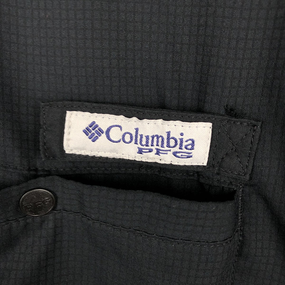 Columbia PFG OMNI-SHADE Short-Sleeve Fishing Shirt, Men's Size XL (approx.) polyester black type Vintage Second Hand